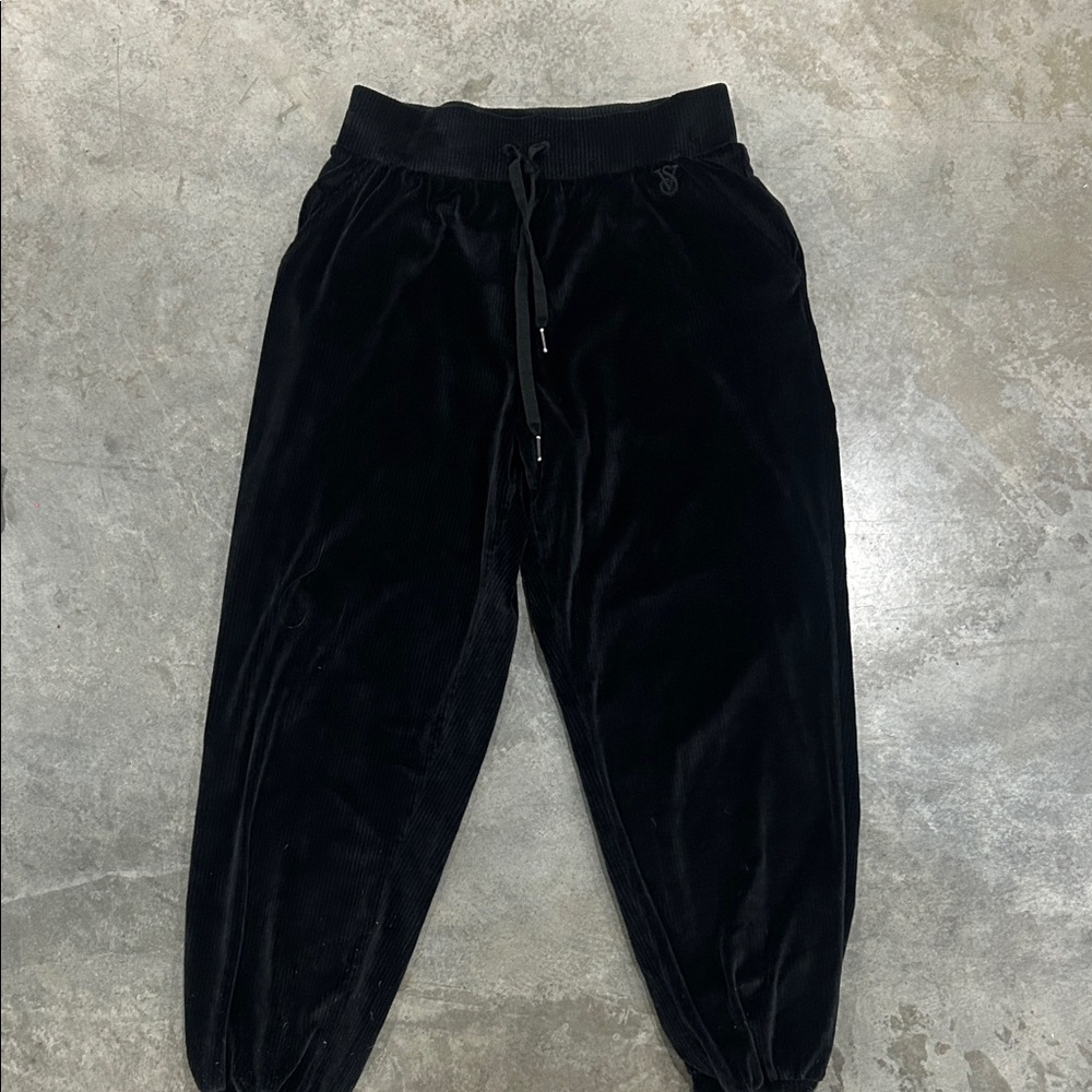 Black Velour Jogger Pants